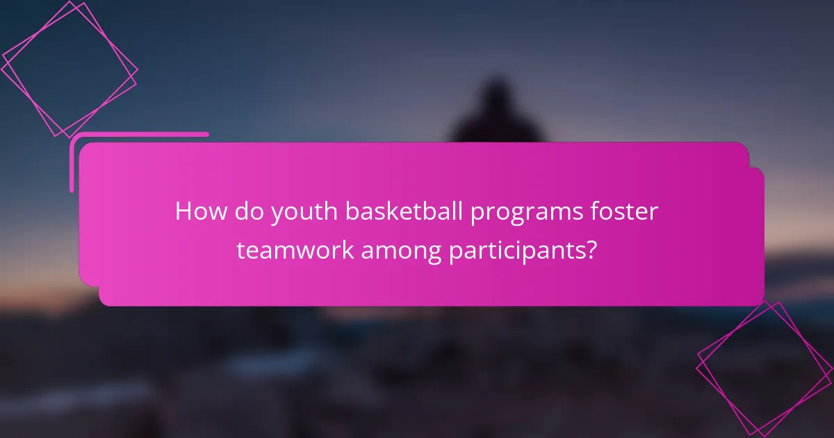 How do youth basketball programs foster teamwork among participants?