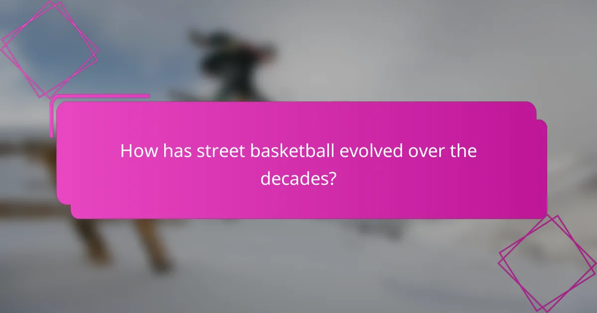 How has street basketball evolved over the decades?