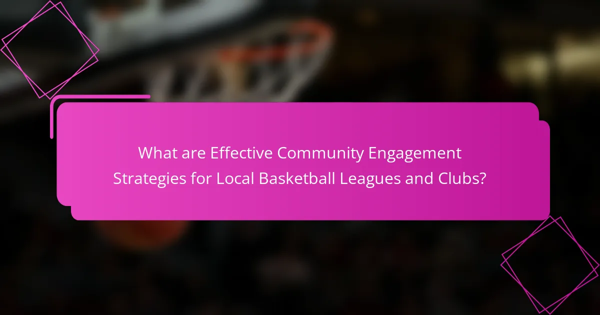 What are Effective Community Engagement Strategies for Local Basketball Leagues and Clubs?