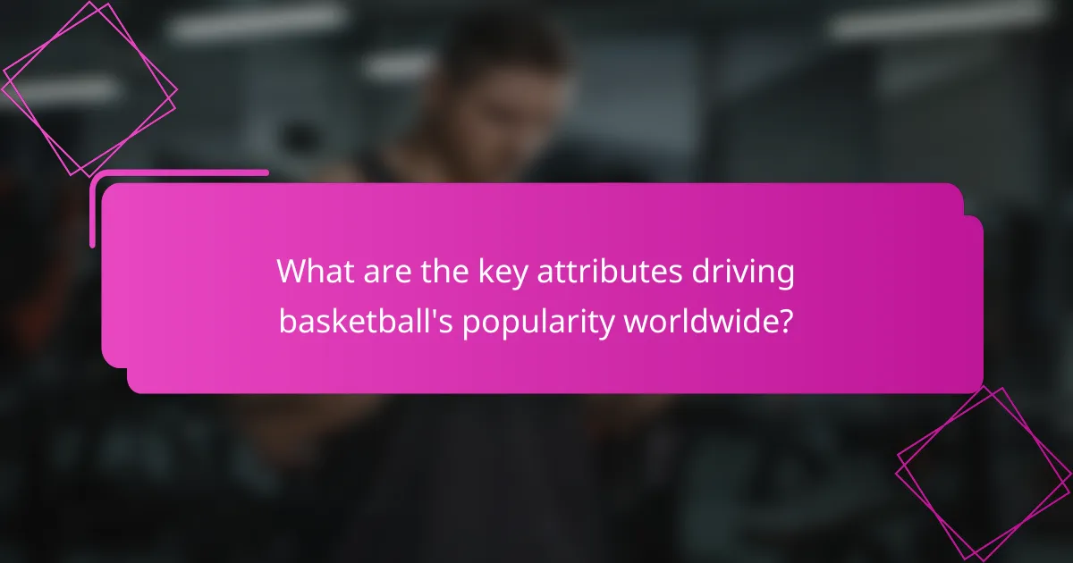 What are the key attributes driving basketball's popularity worldwide?