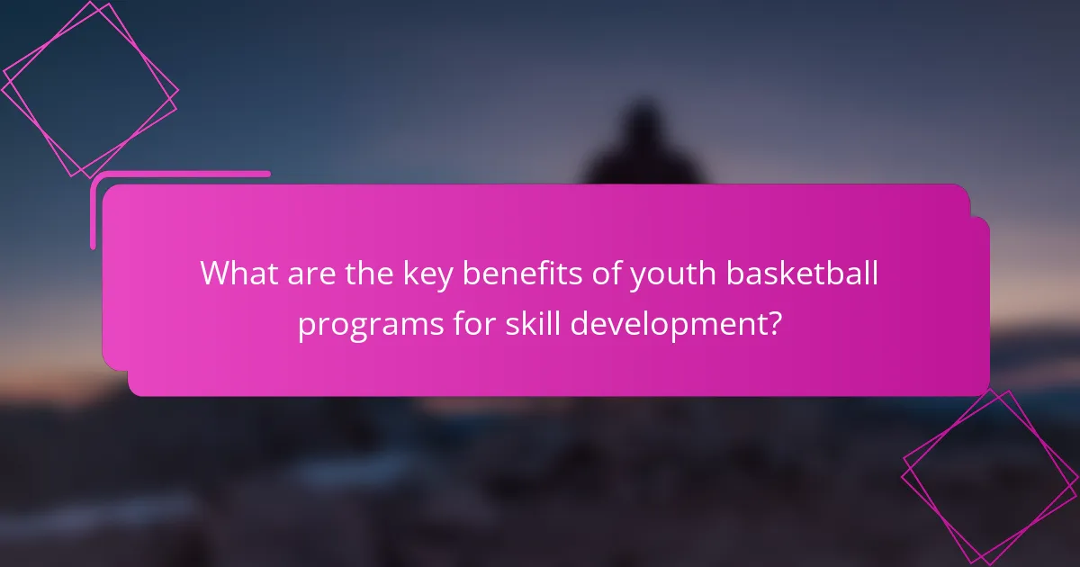 What are the key benefits of youth basketball programs for skill development?