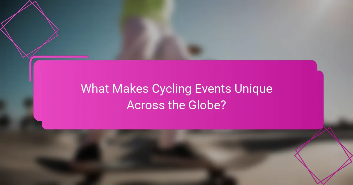 What Makes Cycling Events Unique Across the Globe?