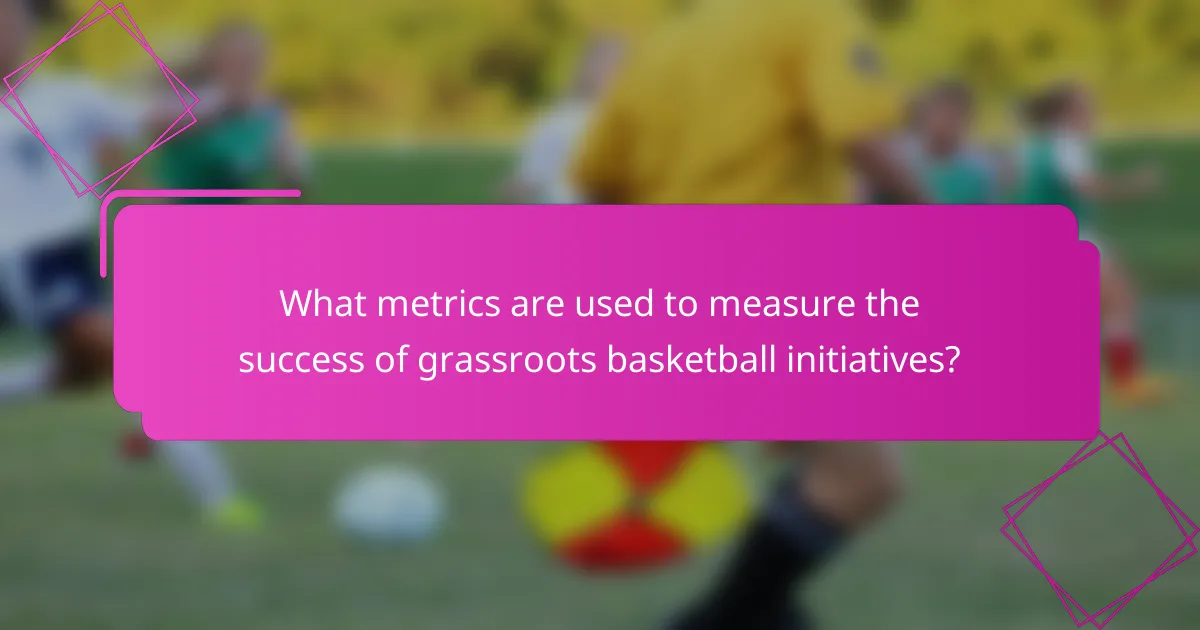 What metrics are used to measure the success of grassroots basketball initiatives?