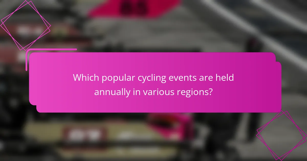 Which popular cycling events are held annually in various regions?